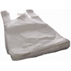 Käepidemetega kott 25+12x47 cm, 12my valge HDPE, 434059