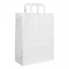 Paper bag 260x170x250mm, white, flat handle