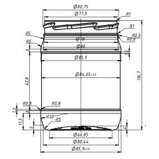 Klaaspurk 0 520 L keere 82 mm