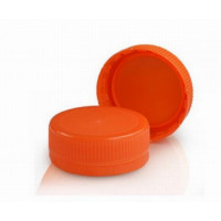 Lid for PET bottle 38mm, orange, tethered