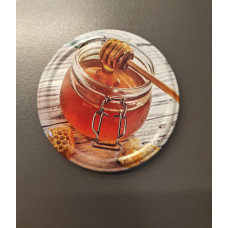 Metal cap, screwable 82mm, for jars, honey, in a package of 10 pcs.