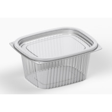 Rectangular container 600ml 127*100*69.5mm with lid, transparent RPET