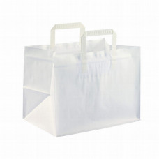 Paper bag 317x218x245mm, white, flat handle