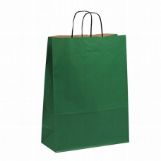 Paper bag 240x110x310mm, 100gsm green, with twisted handle