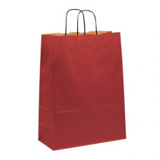 Papīra maiss 190x80x210mm, 80gsm sarkans, ar vīto rokturi