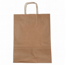 Пакет бумажный 180x80x210мм, коричневый с кручеными ручками