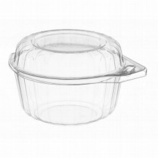 Round container 250ml 120*100*70mm hinged lid, transparent