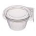 Round container 250ml 114*65mm with hermetic lid and safety lock, transparent RPET