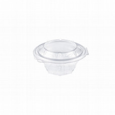 Round container 500 ml, 155 x155* 75mm hinged lid, transparent PET