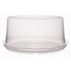 Round container for cake 250*110mm with lid, transparent OPS