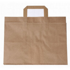 Paper bag 320+220x250mm, brown, flat handle