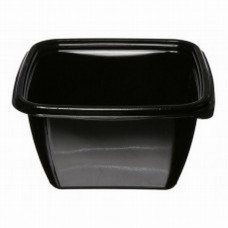 Rectangular container 500ml 125 x 125 x 66mm black, PET