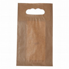 Paper bag 150x65x270mm, brown, cutted handle