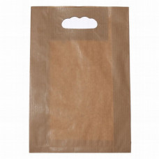 Paper bag 220x80x325mm, brown, cutted handle