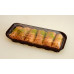 Sushi container 200*80*42mm black with transparent lid, RPET