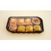 Sushi tray 190*90*42mm black with transparent lid, RPET