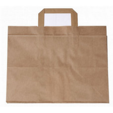 Paper bag 320x220x280mm, brown, flat handle